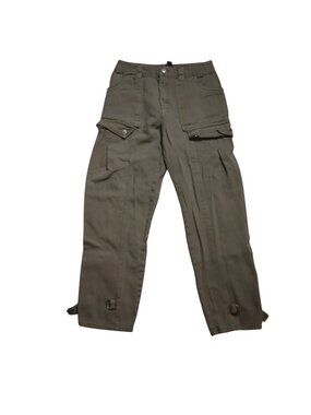 #932 Forever 21 Size Medium Olive Green Cargo Pants W/ Adjustable Hem